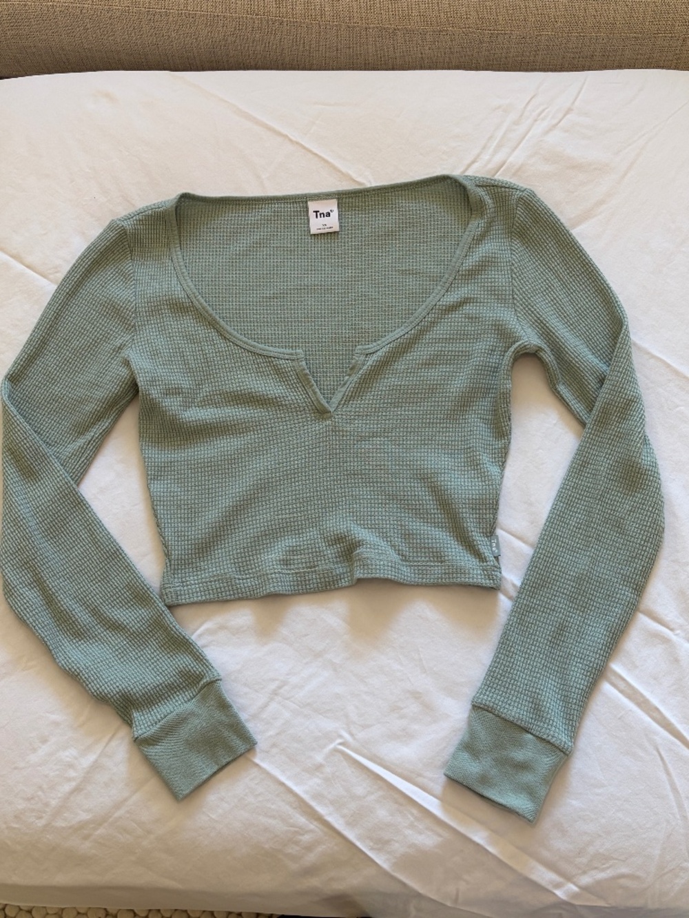 Aritzia Wilfred Light Green Long Sleeve Crop Size XS
